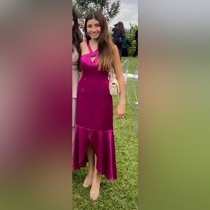 Long formal pink dress